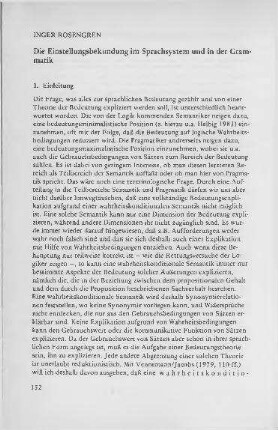 Die Einstellungsbekundung im Sprachsystem und in der Grammatik