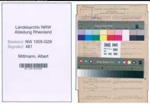 Entnazifizierung Albert Mittmann , geb. 02.12.1895 (Bahnsekretaer)