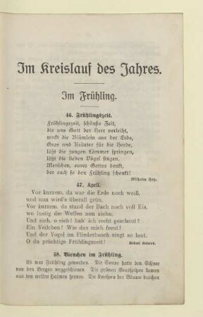 Im Kreislauf des Jahres