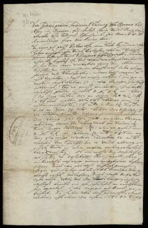 Schreiben an die Amtmänner Balthasar Venator und Johann Conther zu Meisenheim