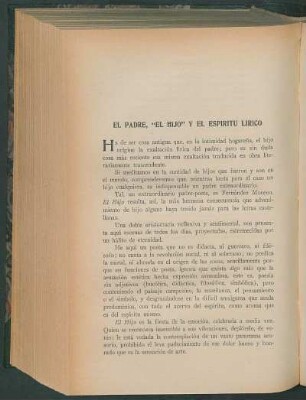 El padre, "el hijo" y el espíritu lírico