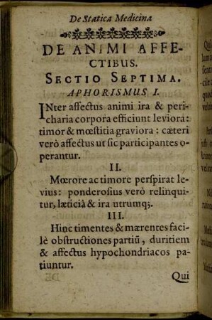 Sectio Septima. De Animi affectibus