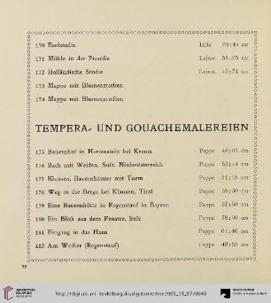 Tempera- und Gouachemalereien (Nr. 175-208)