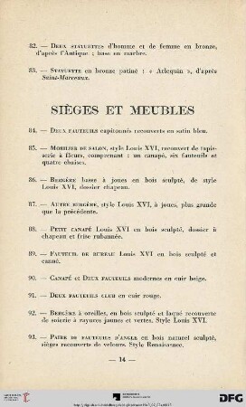 Siéges Et Meubles (Nr. 84-137)