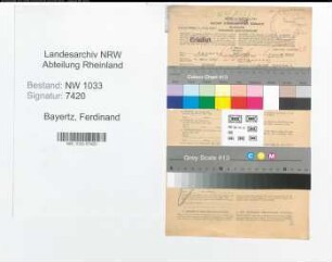 Entnazifizierung Ferdinand Bayertz , geb. 07.03.1920 (Oberwachtmeister)