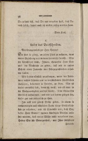 6. Ueber das Briefschreiben