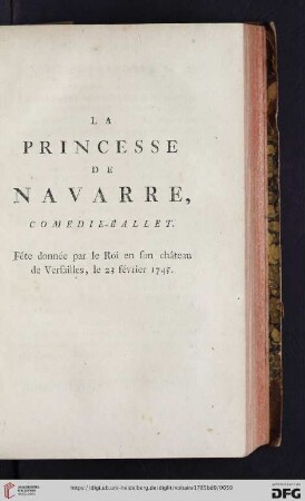 La princesse de Navarre, comedie-ballet