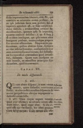 Caput XV. De modo disputandi.