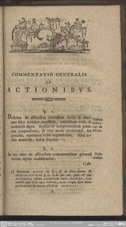 Commentatio Generalis De Actionibus