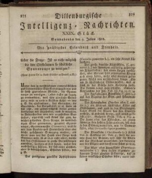 XXIX.Stück... den 9 Julius 1803 - XXXII. Stück.... den 30. Julius 1803.