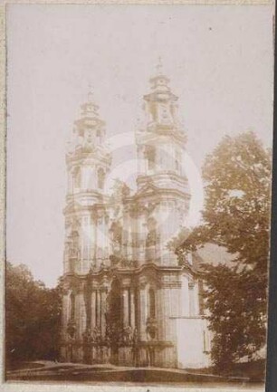 Doppelturmfassade der Klosterkirche Grüssau von SW