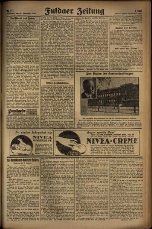 Dritte Ausgabe vom Samstag, den 23. November 1929.