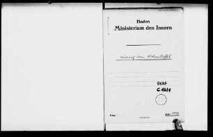 Prüfung der Errichtung einer Jugendherberge auf dem Hohenstoffeln bei Binningen