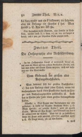 Zweiter Theil. Die Orthographie oder Rechtschreibung