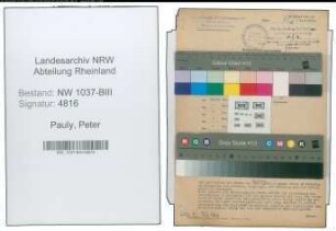 Entnazifizierung Peter Pauly , geb. 20.09.1888 ()