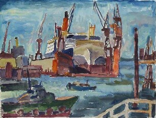 Schiff im Trockendock Hamburger Hafen