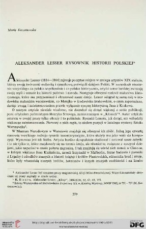 9: Aleksander Lesser : rysownik historii polskiej