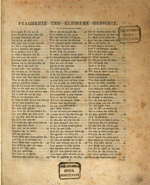 Samlung Deutscher Gedichte Aus Dem XII. XIII. Und XIV. Iahrhundert. [3]