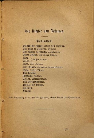 Der Richter von Zalamea : Schauspiel in drei Aufzügen