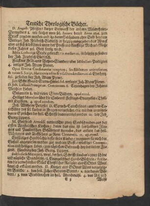 Teutsche Theologische Bücher.