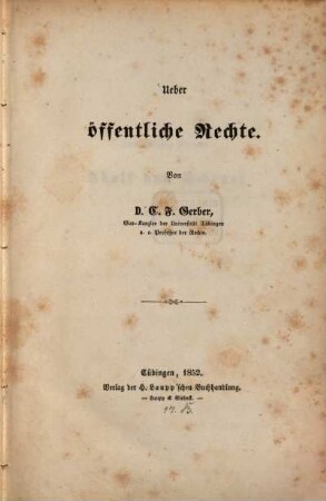 Ueber öffentliche Rechte