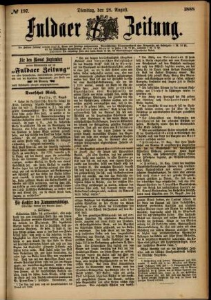 Ausgabe vom Dienstag, den 28. August 1888.