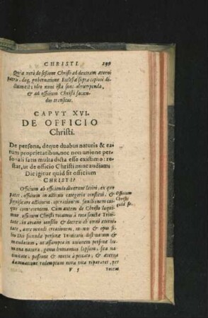 Caput XVI. De Officio Christi.