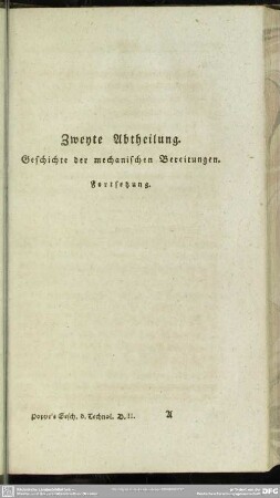 Zweyte Abtheilung. Geschichte der mechanischen Bereitungen. Fortsetzung