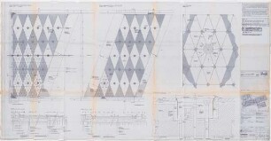 Hansjakob, Gottfried; München - Riem; Neue Messe München, Messestadt Riem - Atrium Fontänenfläche 1 + 2 (Aufsicht,Schnitt)