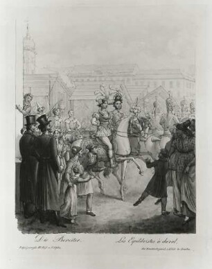 Die Bereiter : Opiz, Georg Emanuel. Die Bereiter. Aus: Leipziger Messe, H. 2. Stich, koloriert; 28 x 24 cm. 1825. Leipzig: Stadtgeschichtliches Museum XV B KK 35
