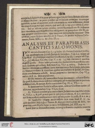 Analysis et paraphrasis cantici Salomonis