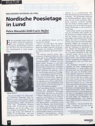 Wachsendes Interesse an Lyrik: Nordische Poesietage in Lund
