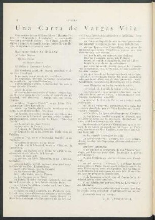 Una carta de Vargas Vila