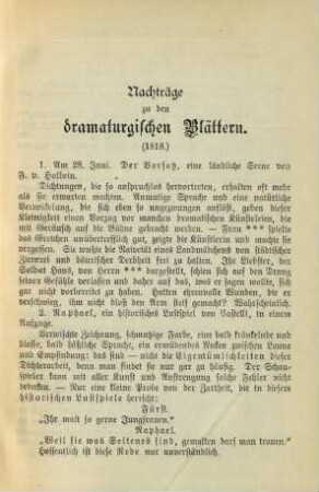 Nachträge zu den dramaturgischen Blättern (1818.)