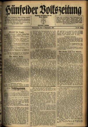 Ausgabe vom Donnerstag, den 01. September 1921.