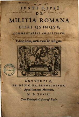 De militia Romana : libri quinque ; commentarius ad Polybium