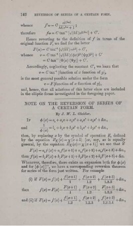 Note on the reversion of series of certain form.