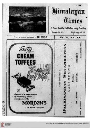 No. XXI (12 January 1958)