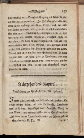 Achtzehendes Kapitel. Fortsetzung der Geschichte im Wirtshause.