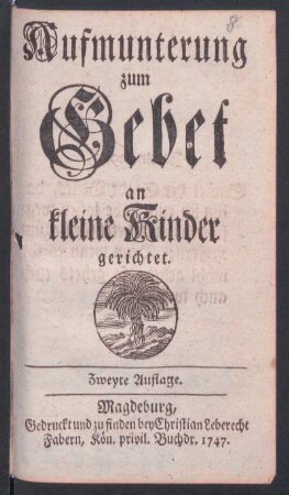 Aufmunterung zum Gebet an kleine Kinder gerichtet