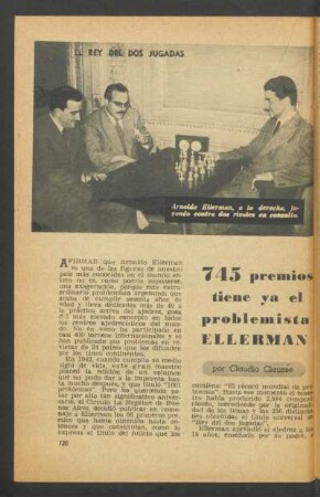 745 premios tiene ya el problemista Ellermann