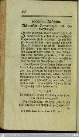 Siebenter Abschnitt. Medicinische Bemerkungen und Betrachtungen