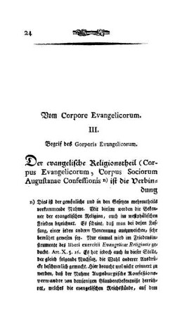 III. Begrif des Corporis Evangelicorum