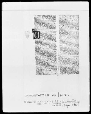 Biblia sacra mit einem altlateinischen Judith-Text — Initiale V(erbum domini), Folio 262verso