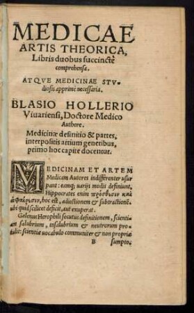 Medicae Artis Theorica ...
