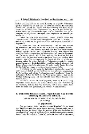 Nationale Einheitsschule, Jugendkunde und Berufsberatung an höheren Schulen : (Fortsetzung) ; [Mitteilungen]