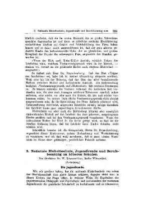 Nationale Einheitsschule, Jugendkunde und Berufsberatung an höheren Schulen : (Fortsetzung) ; [Mitteilungen]
