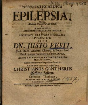 Disputatio Medica De Epilepsia