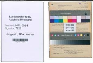 Entnazifizierung Alfred Werner Jungwirth , geb. 28.04.1909 (Techn.Stadtinspektor)
