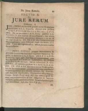Sectio II. De Iure Rerum.